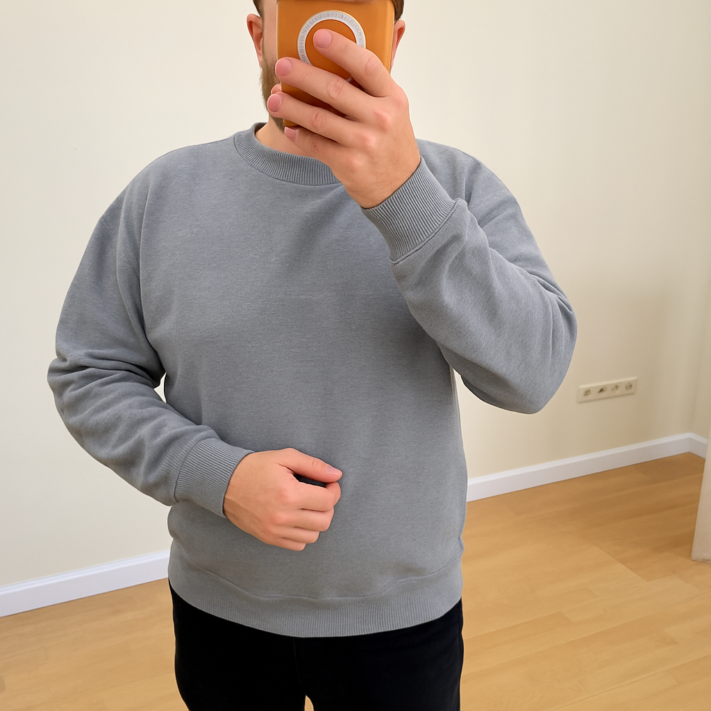 Basic Sweatshirt Erkek Siyah