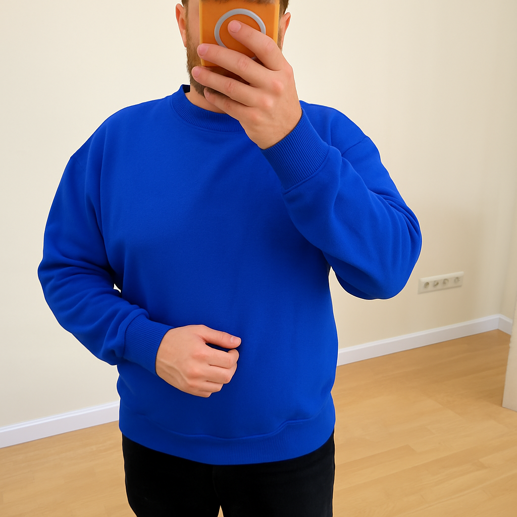 Basic Sweatshirt Erkek Siyah