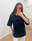 Oversize T-Shirt Lacivert Kadın