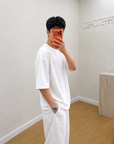 Oversize T-Shirt Beyaz Erkek