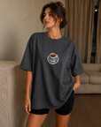 Oversize Baskılı T-Shirt Kadın Türk Kahvesi