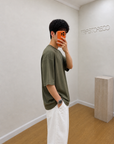 Oversize T-Shirt Haki Erkek