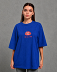 Oversize Baskılı T-Shirt Kadın Kiss me