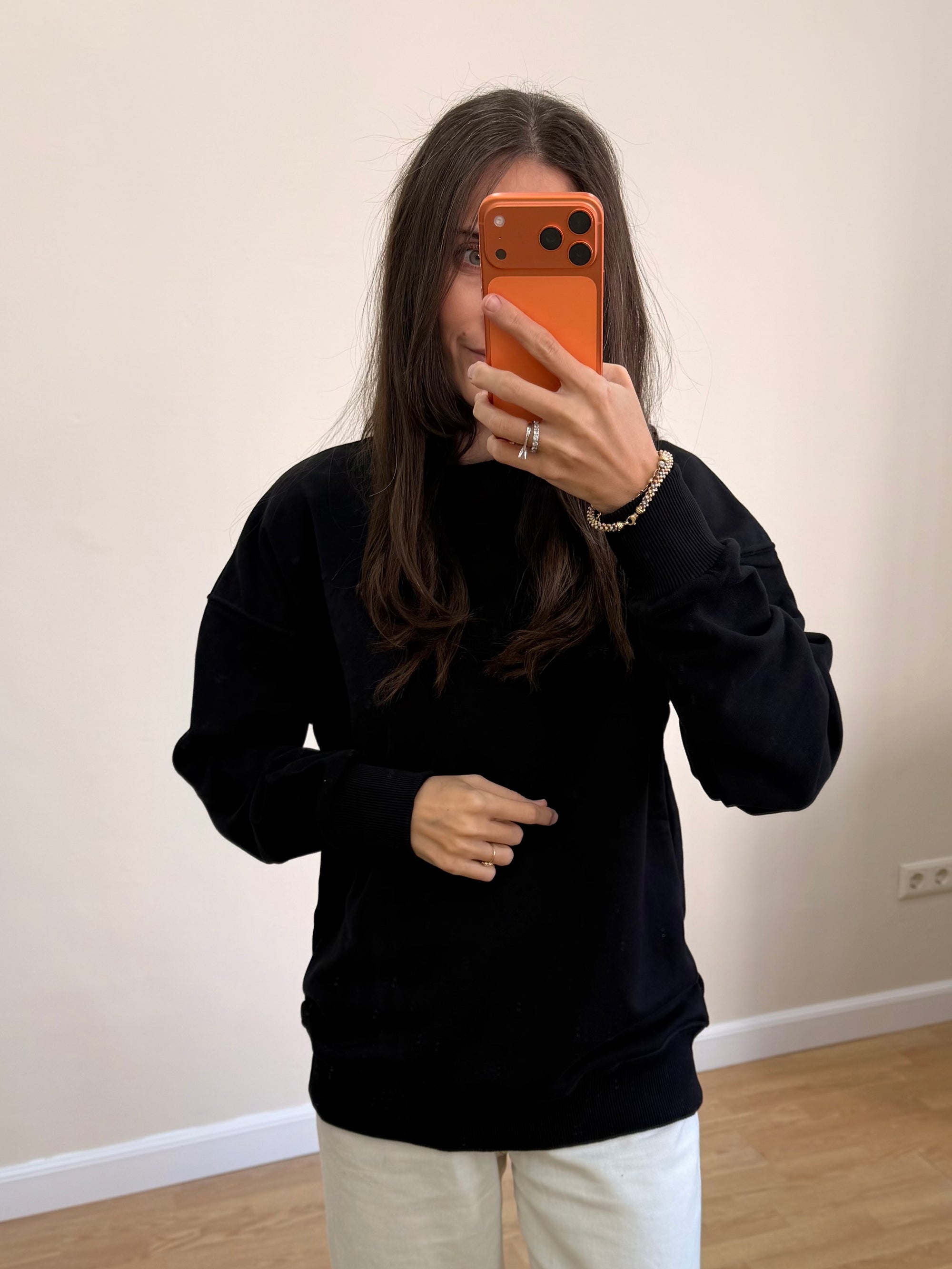 Basic sweatshirt Kadın Bordo