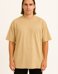 Oversize T-Shirt Sütlü Kahve Erkek
