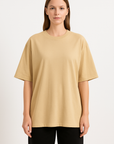 Oversize T-Shirt Sütlü Kahve Kadın