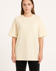 Oversize T-Shirt Ekru Kadın