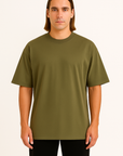 Oversize T-Shirt Haki Erkek