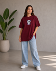 Oversize Baskılı T-Shirt Kadın Panda