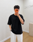Oversize T-Shirt Siyah Erkek