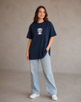 Oversize Baskılı T-Shirt Kadın Panda
