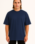 Oversize T-Shirt Lacivert Erkek