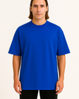 Oversize T-Shirt Saks Mavisi Erkek