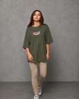 Oversize Baskılı T-Shirt Kadın Karpuz Dilim