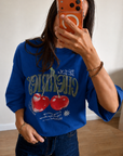 Oversize Baskılı T-Shirt Kadın CHERRY