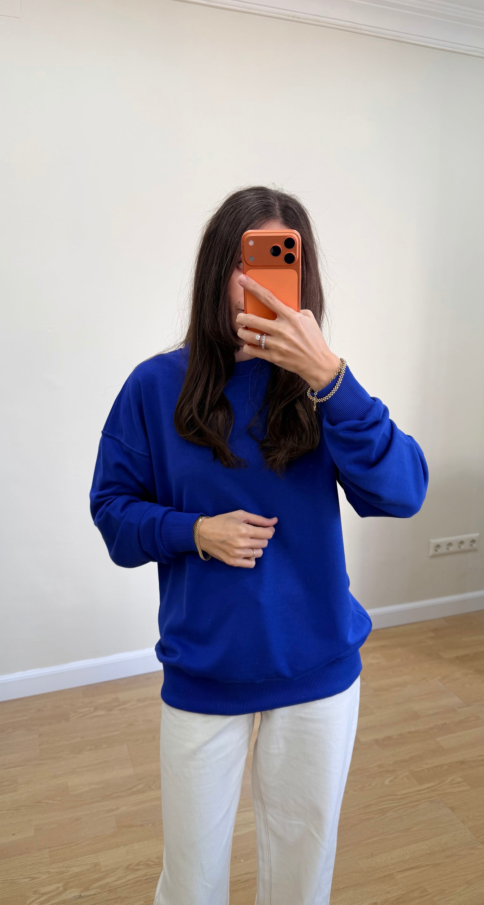 Basic sweatshirt Kadın Kırmızı