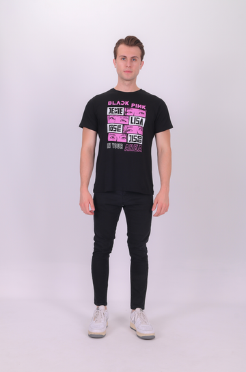 Baskılı T-Shirt Black Pink